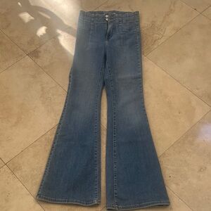 Free People High Rise Blue Flared Women Jeans